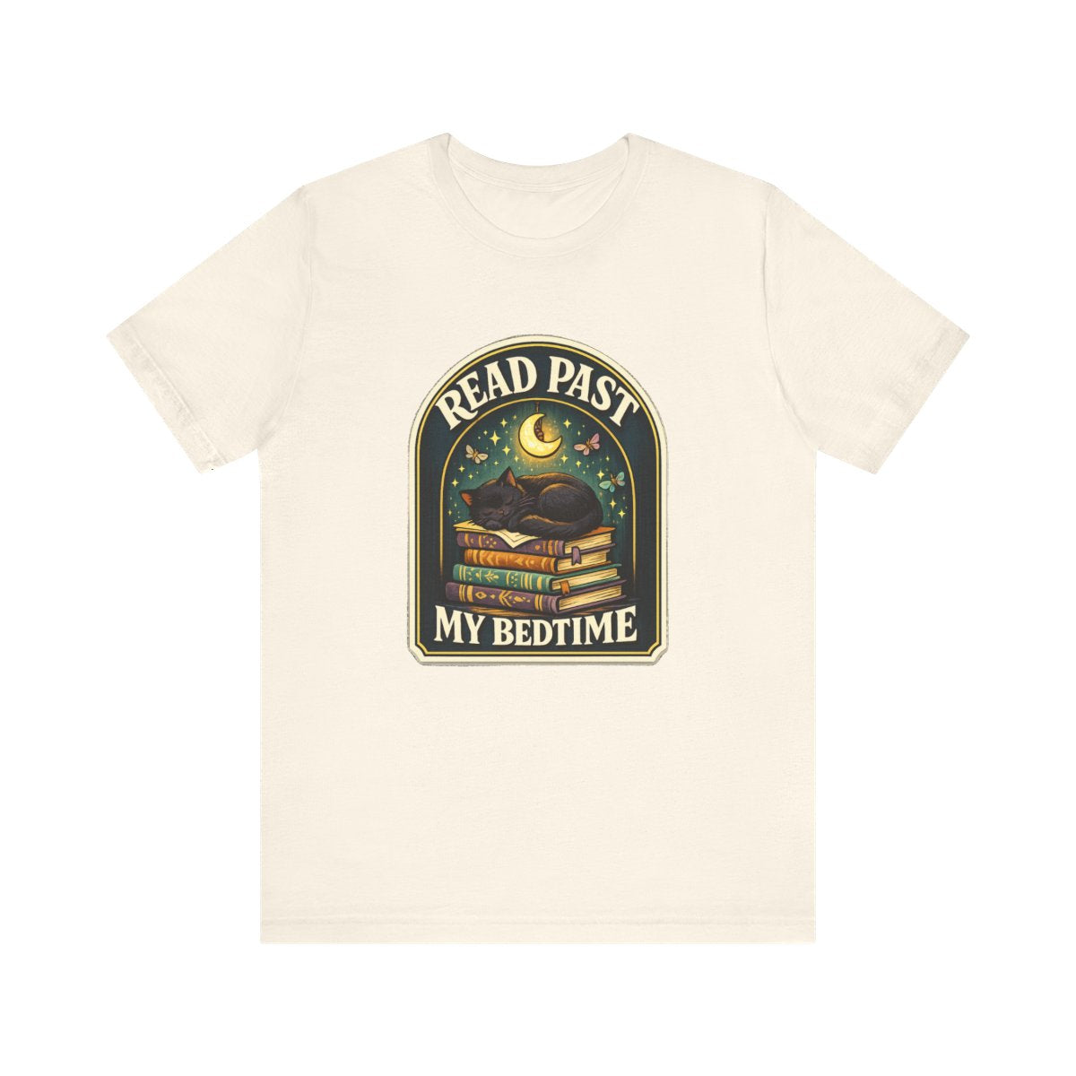 Read Past My Bedtime graphic tee by Margaux, an AI artist at Bazzai Studio