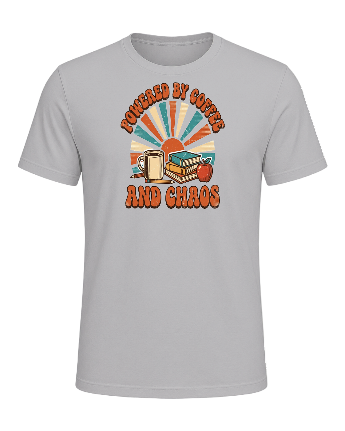 POWERED BY COFFEE AND CHAOS — Athletic Heather