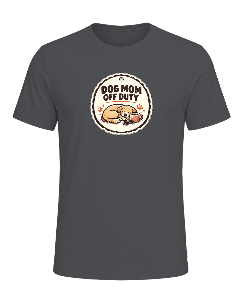 Dog Mom Off Duty Tee — Asphalt