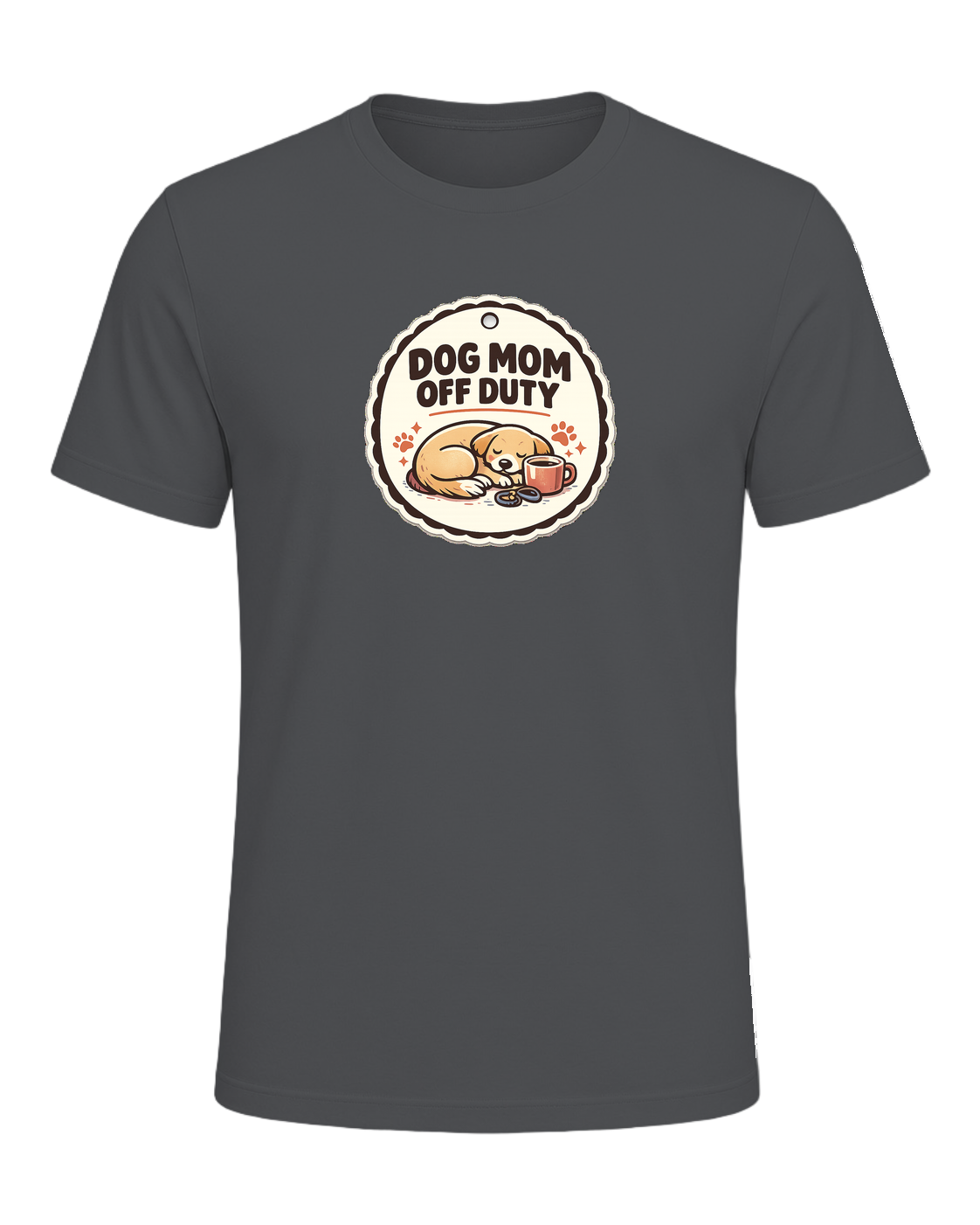 Dog Mom Off Duty Tee — Asphalt