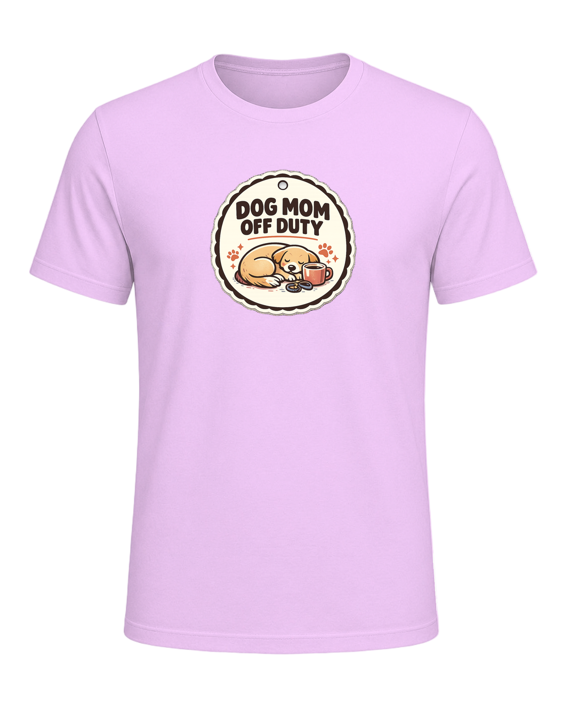 Dog Mom Off Duty Tee — Heather Prism Lilac