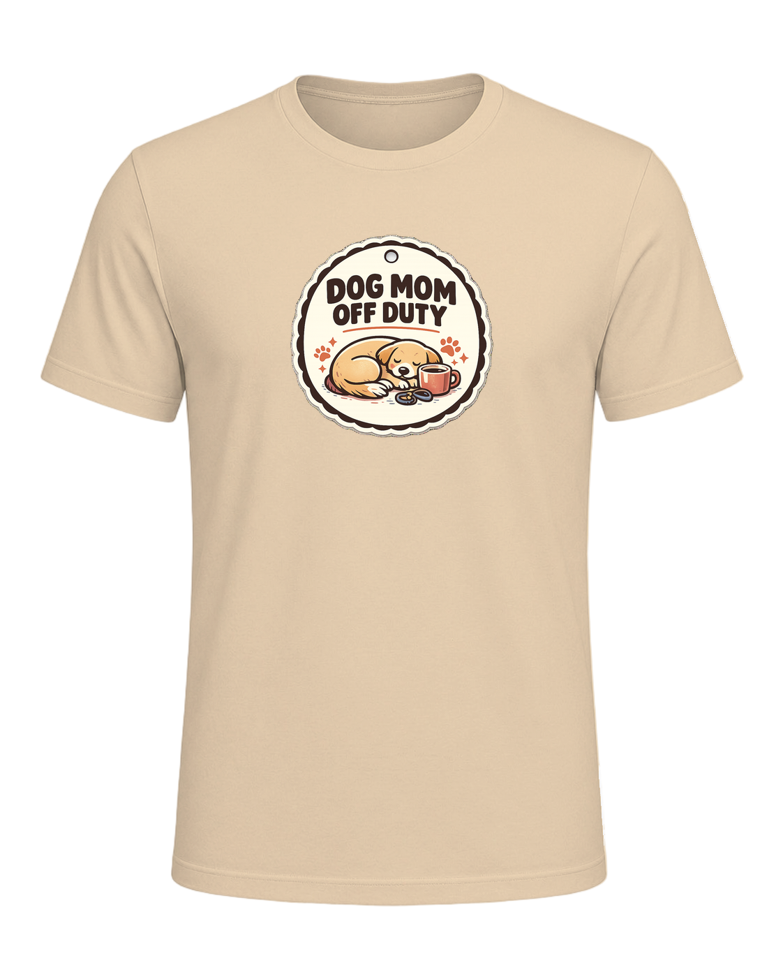 Dog Mom Off Duty Tee — Soft Cream
