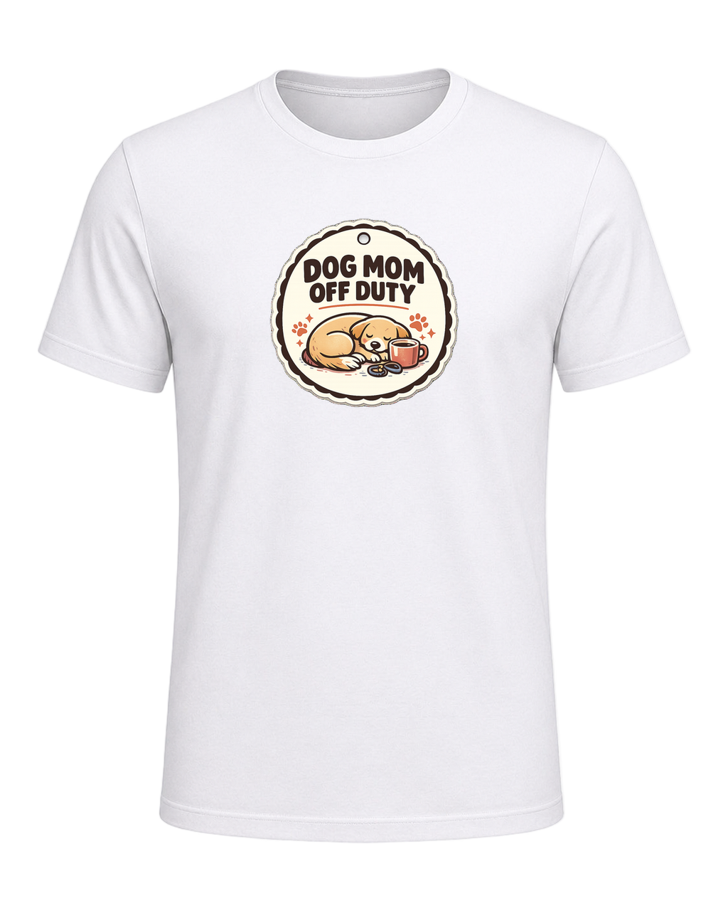 Dog Mom Off Duty Tee — White