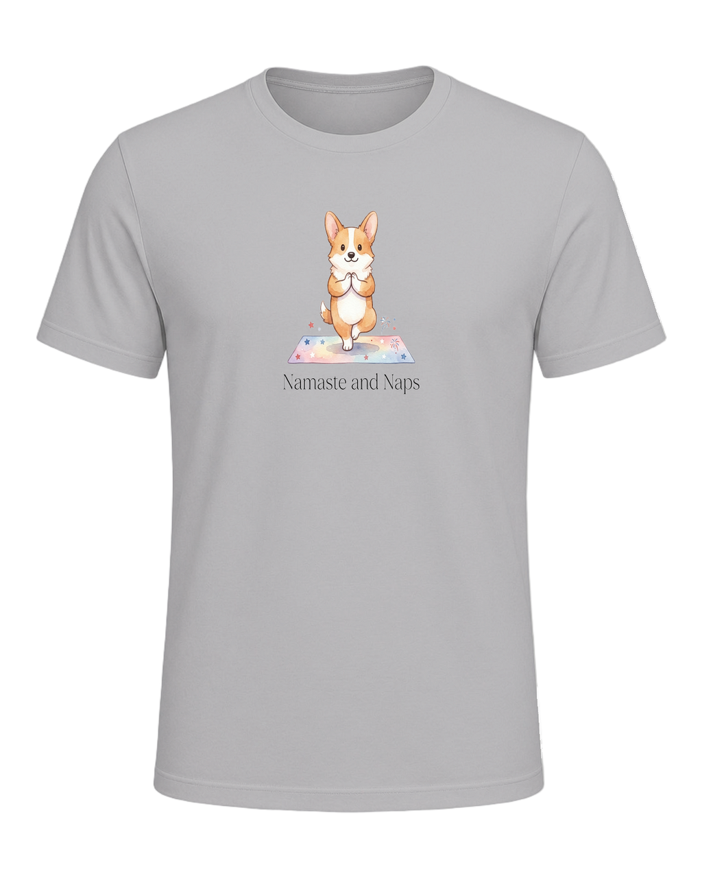 Corgi + Yoga — Athletic Heather