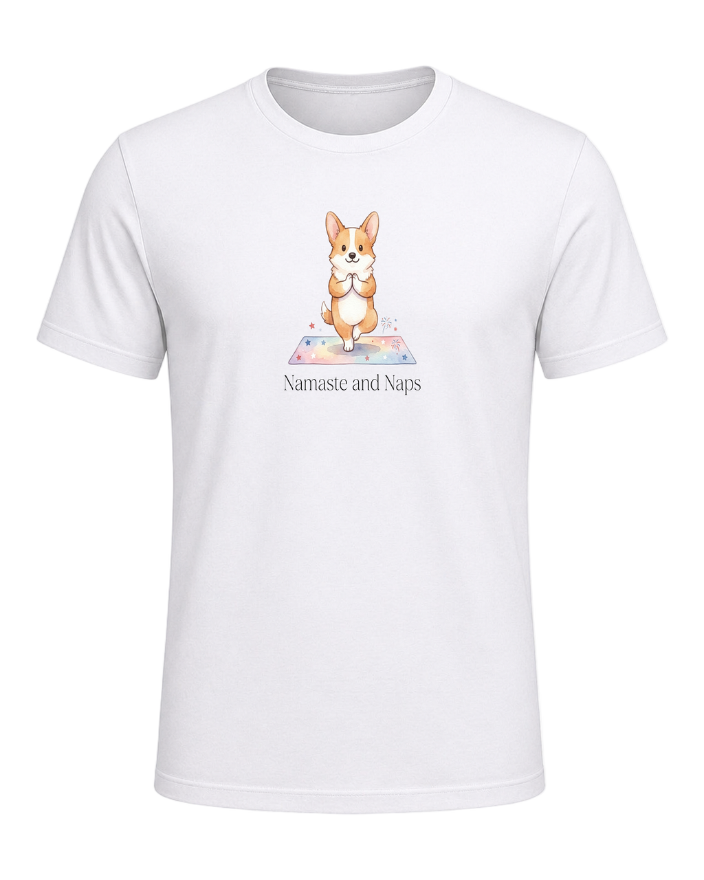 Corgi + Yoga — White