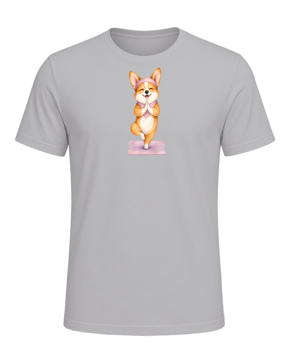 Corgi + Yoga — Athletic Heather