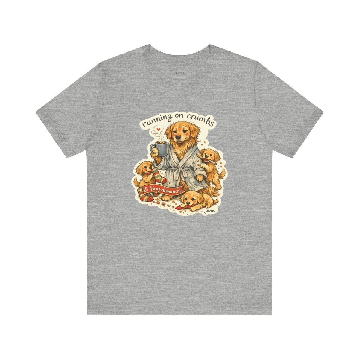 Mom Gift T-Shirt — Running on Crumbs &amp; Tiny Demands — mom chaos t-shirt design by June