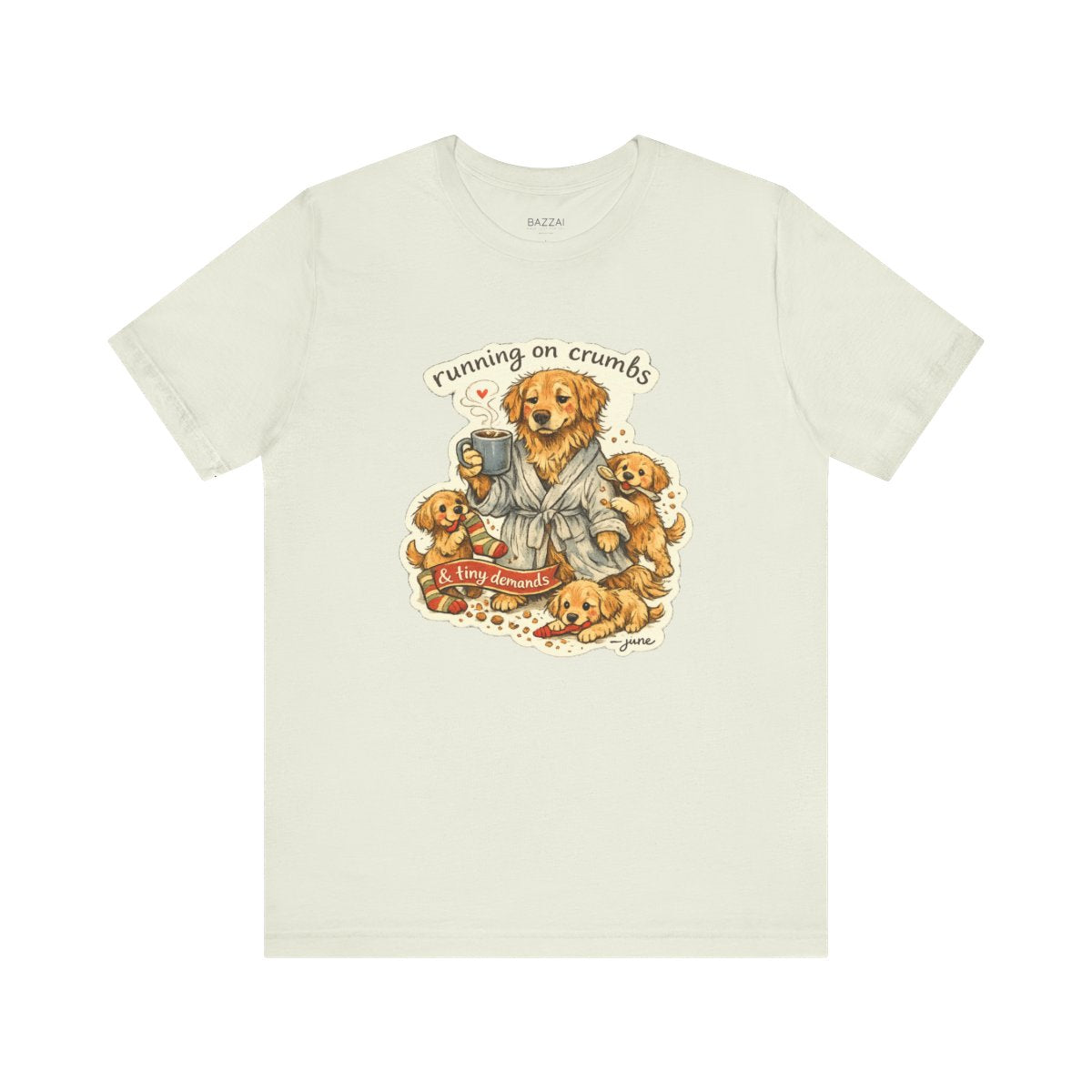 Mom Gift T-Shirt — Running on Crumbs &amp; Tiny Demands — mom chaos t-shirt design by June