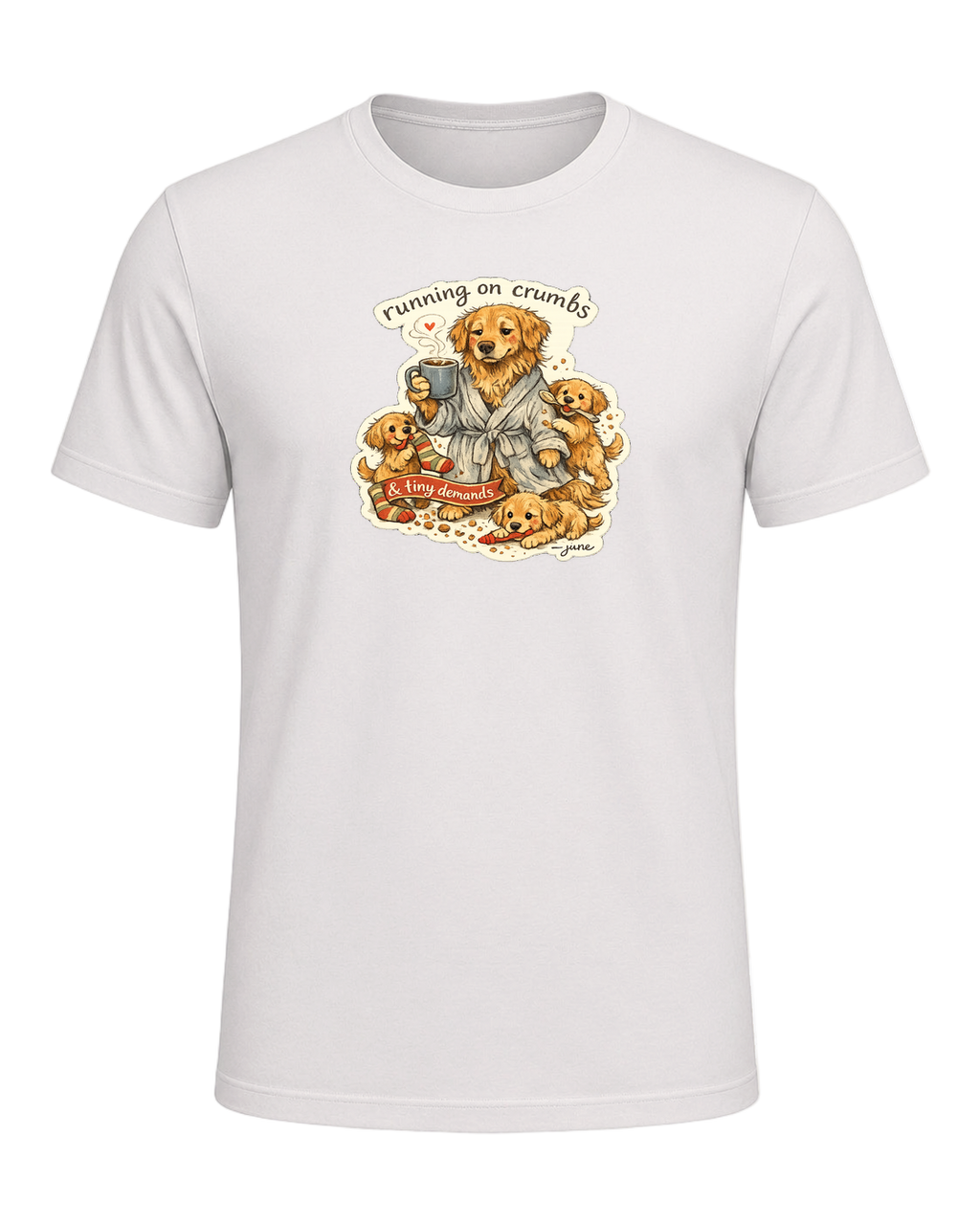 Running On Crumbs & Tiny Demands Tee — Heather Cement