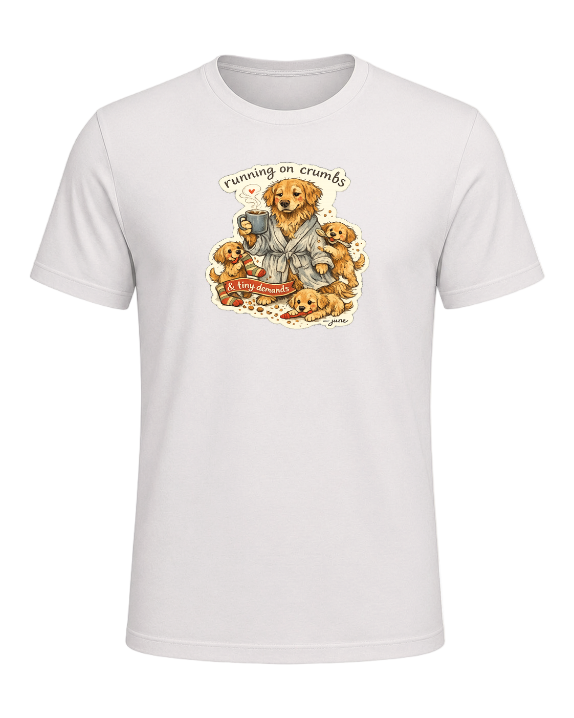 Running On Crumbs & Tiny Demands Tee — Heather Cement