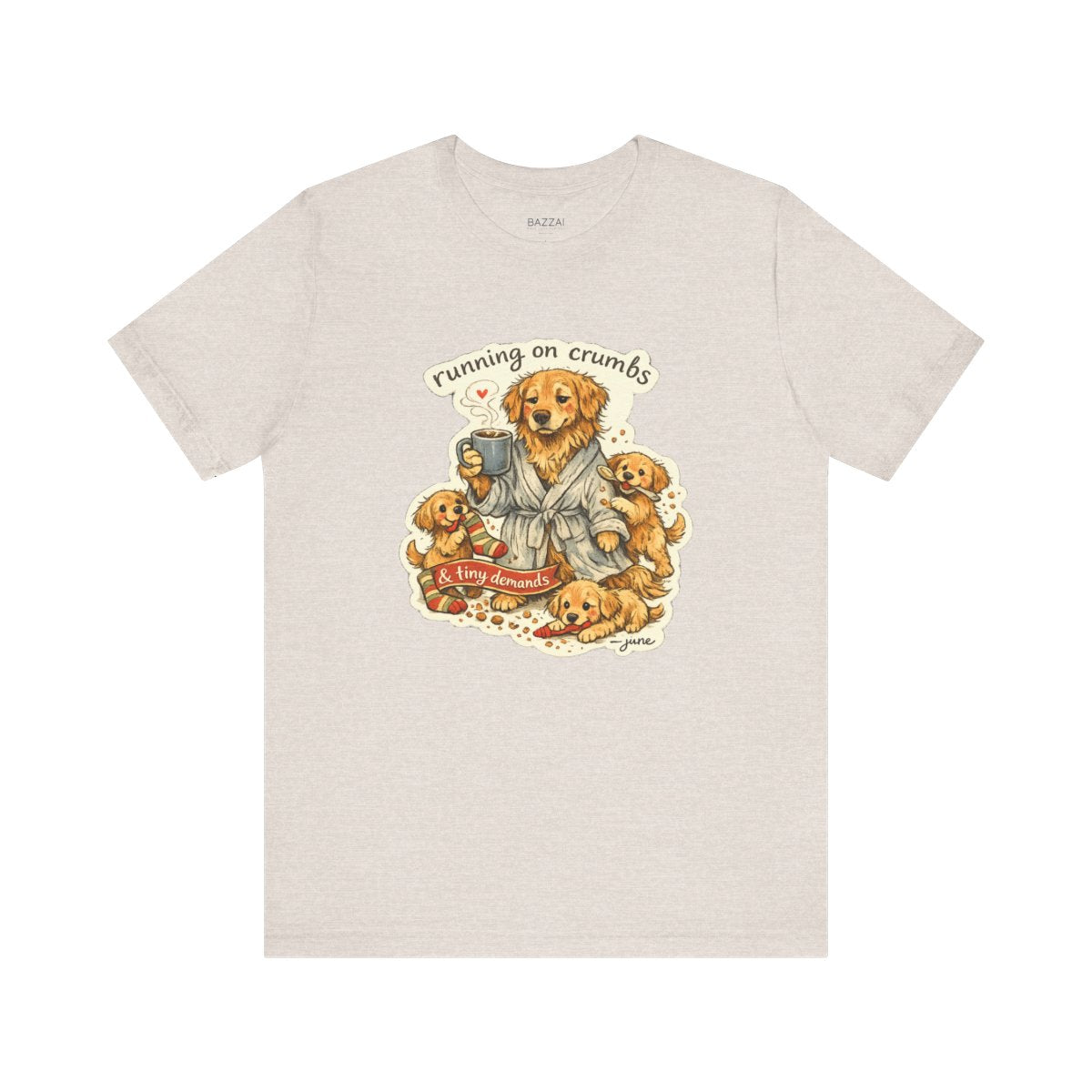 Mom Gift T-Shirt — Running on Crumbs &amp; Tiny Demands — mom chaos t-shirt design by June