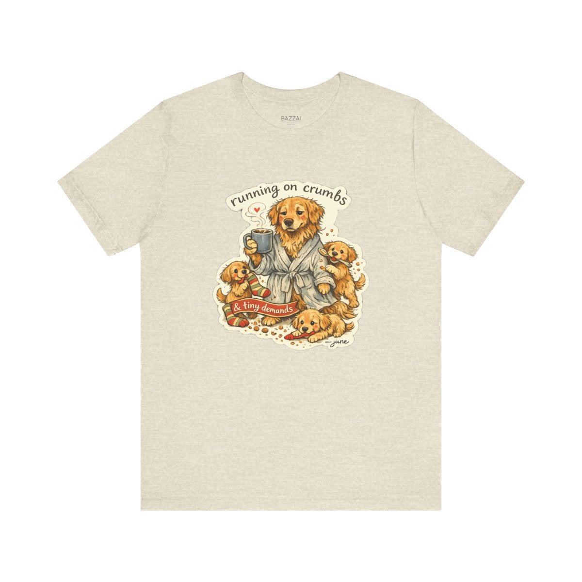 Mom Gift T-Shirt — Running on Crumbs &amp; Tiny Demands — mom chaos t-shirt design by June