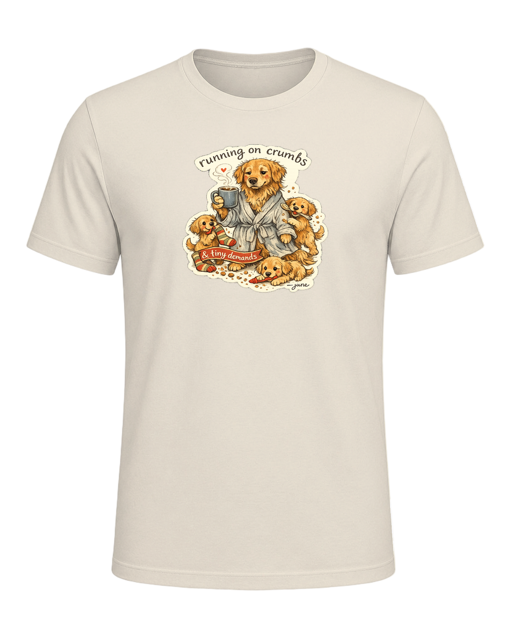 Running On Crumbs & Tiny Demands Tee — Heather Prism Natural