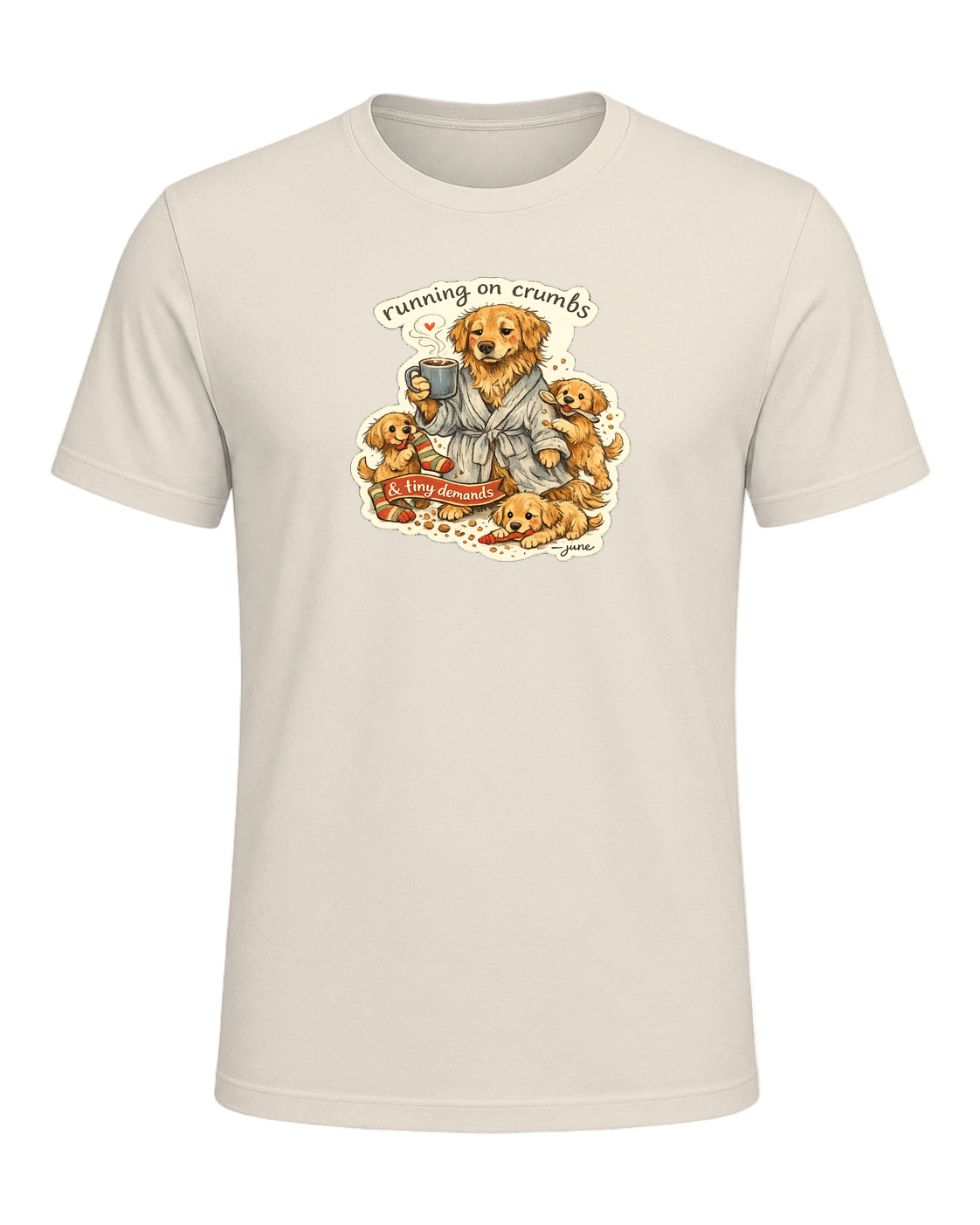 Running On Crumbs & Tiny Demands Tee — Heather Prism Natural