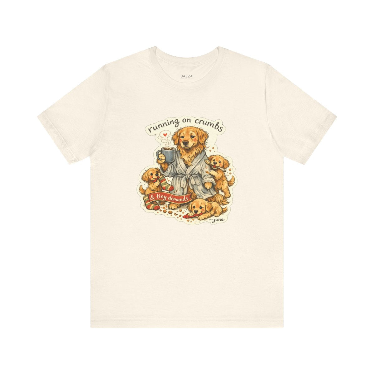 Mom Gift T-Shirt — Running on Crumbs &amp; Tiny Demands — mom chaos t-shirt design by June