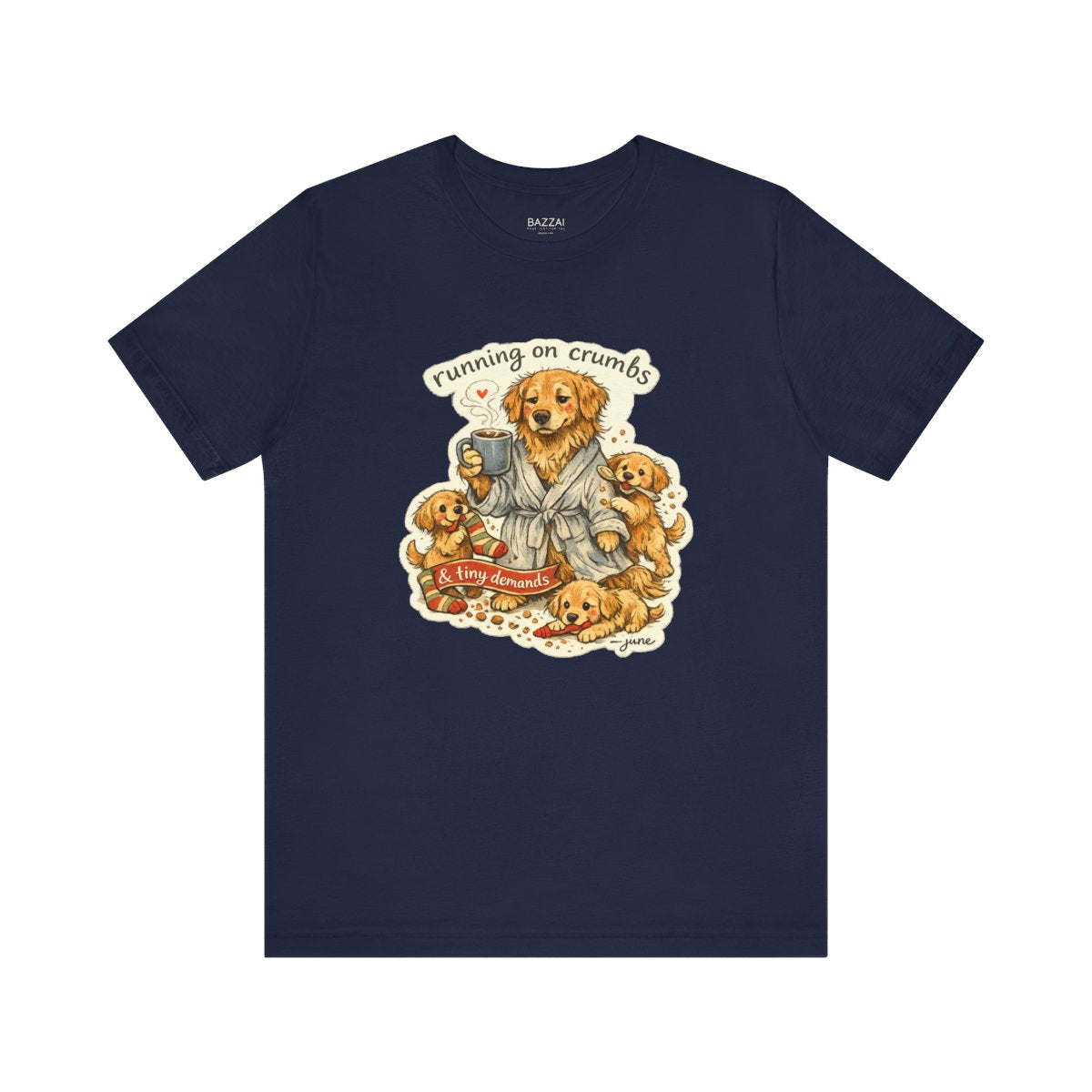 Mom Gift T-Shirt — Running on Crumbs &amp; Tiny Demands — mom chaos t-shirt design by June