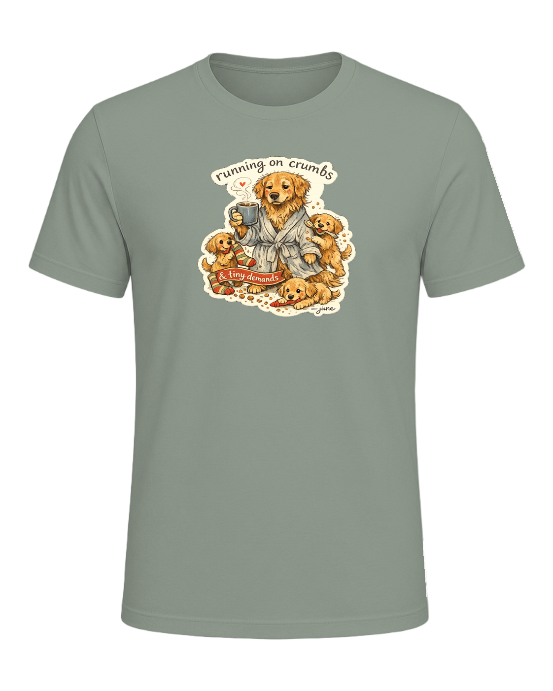 Running On Crumbs & Tiny Demands Tee — Sage