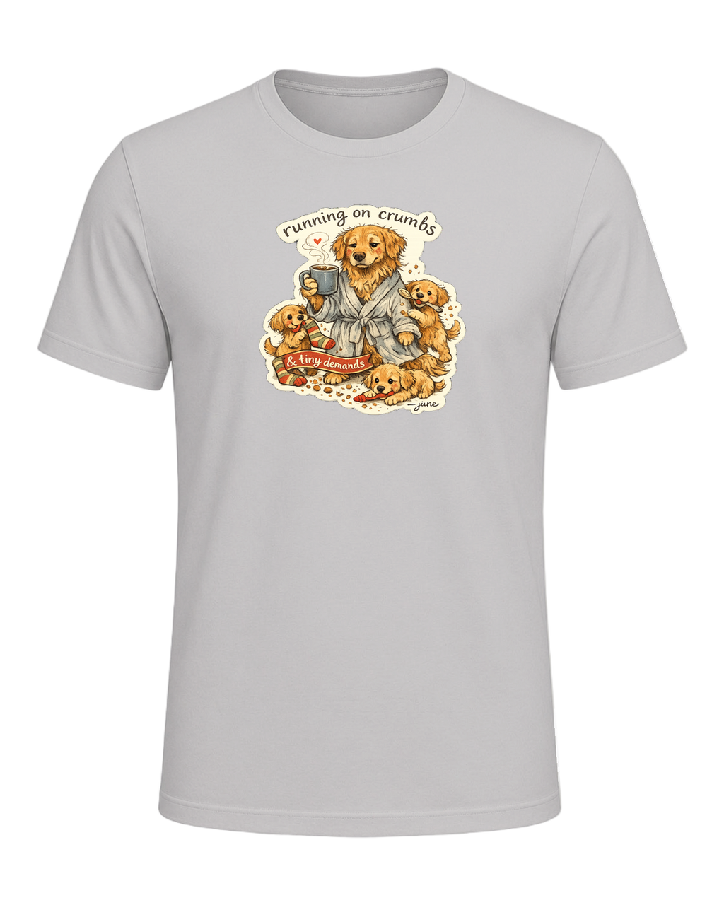 Running On Crumbs & Tiny Demands Tee — Silver