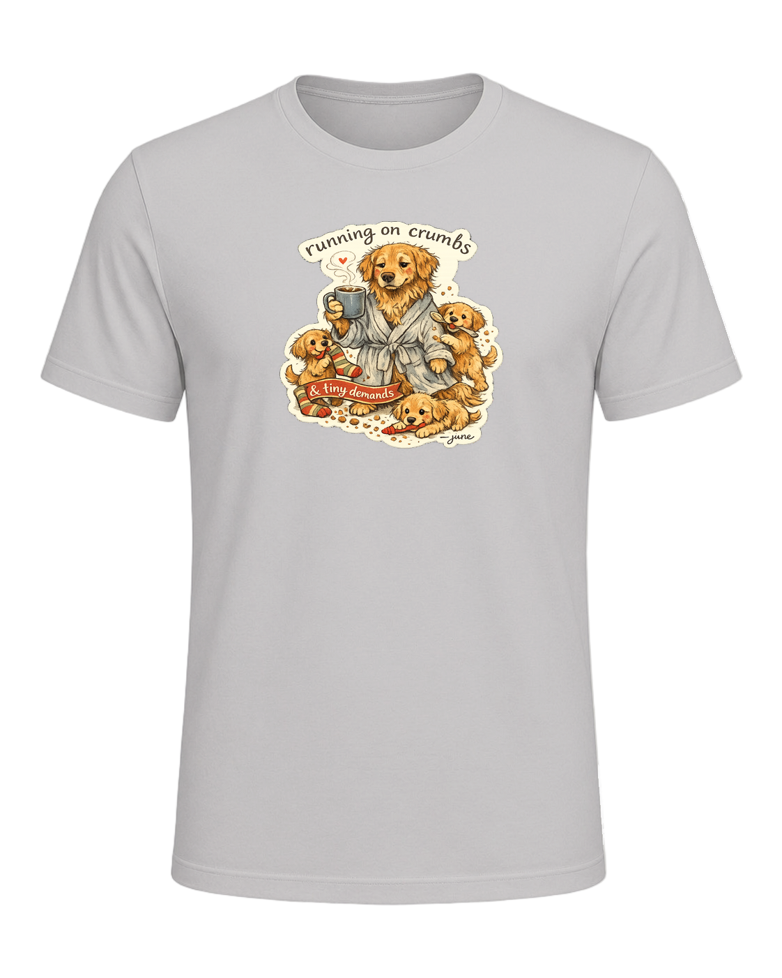 Running On Crumbs & Tiny Demands Tee — Silver