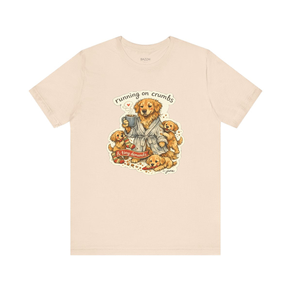 Mom Gift T-Shirt — Running on Crumbs &amp; Tiny Demands — mom chaos t-shirt design by June