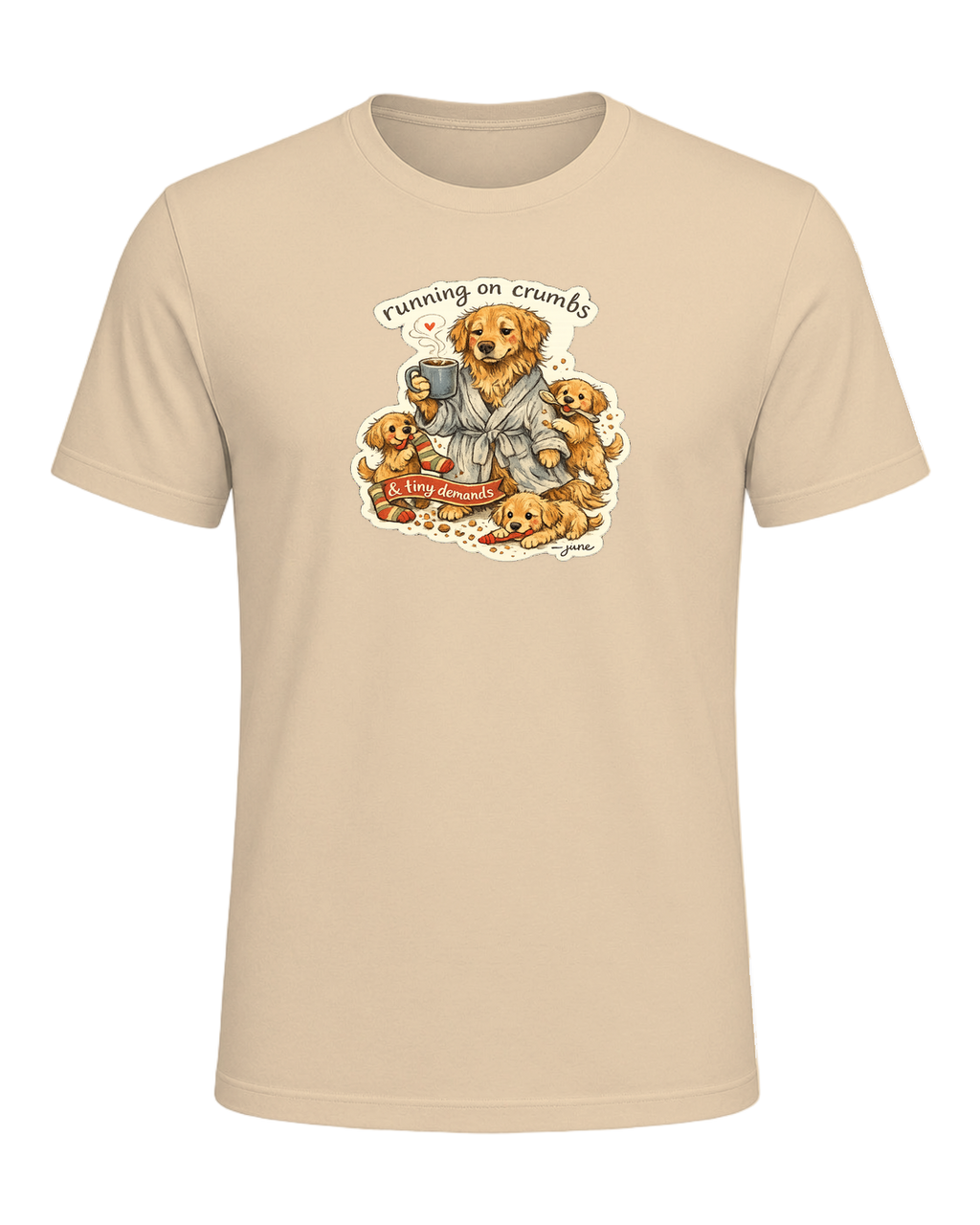 Running On Crumbs & Tiny Demands Tee — Soft Cream