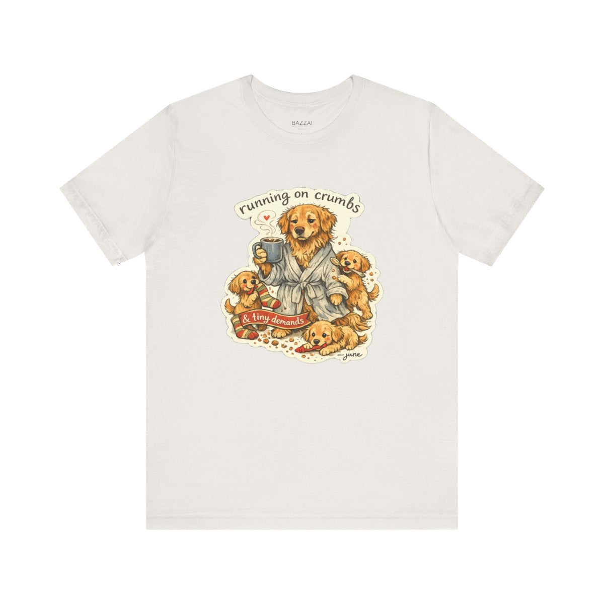 Mom Gift T-Shirt — Running on Crumbs &amp; Tiny Demands — mom chaos t-shirt design by June
