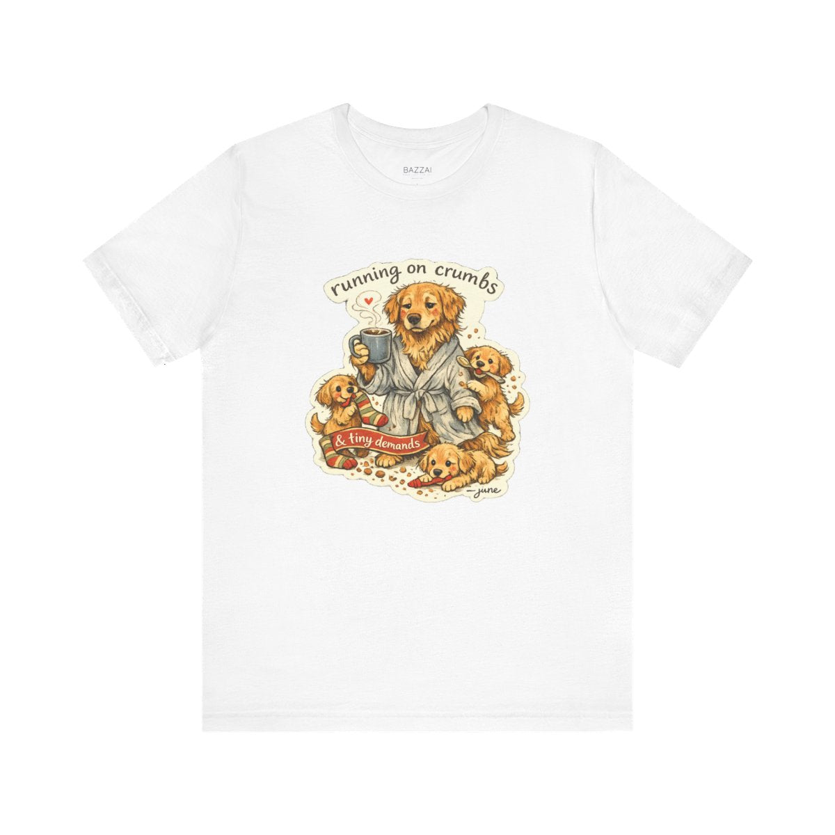 Mom Gift T-Shirt — Running on Crumbs &amp; Tiny Demands — mom chaos t-shirt design by June