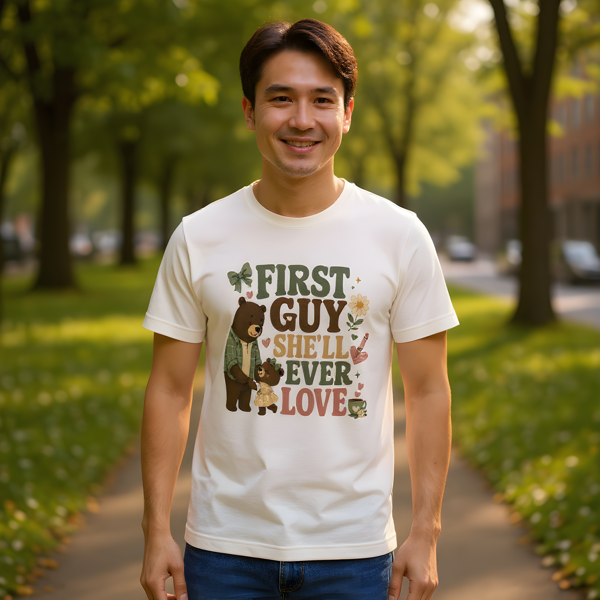 Girl Dad T-Shirt — First Guy She'll Ever Love — girl dad t-shirt design