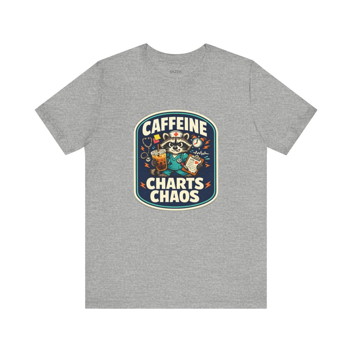 Nurse Gift T-Shirt — Caffeine Charts Chaos — t-shirt design by Hank
