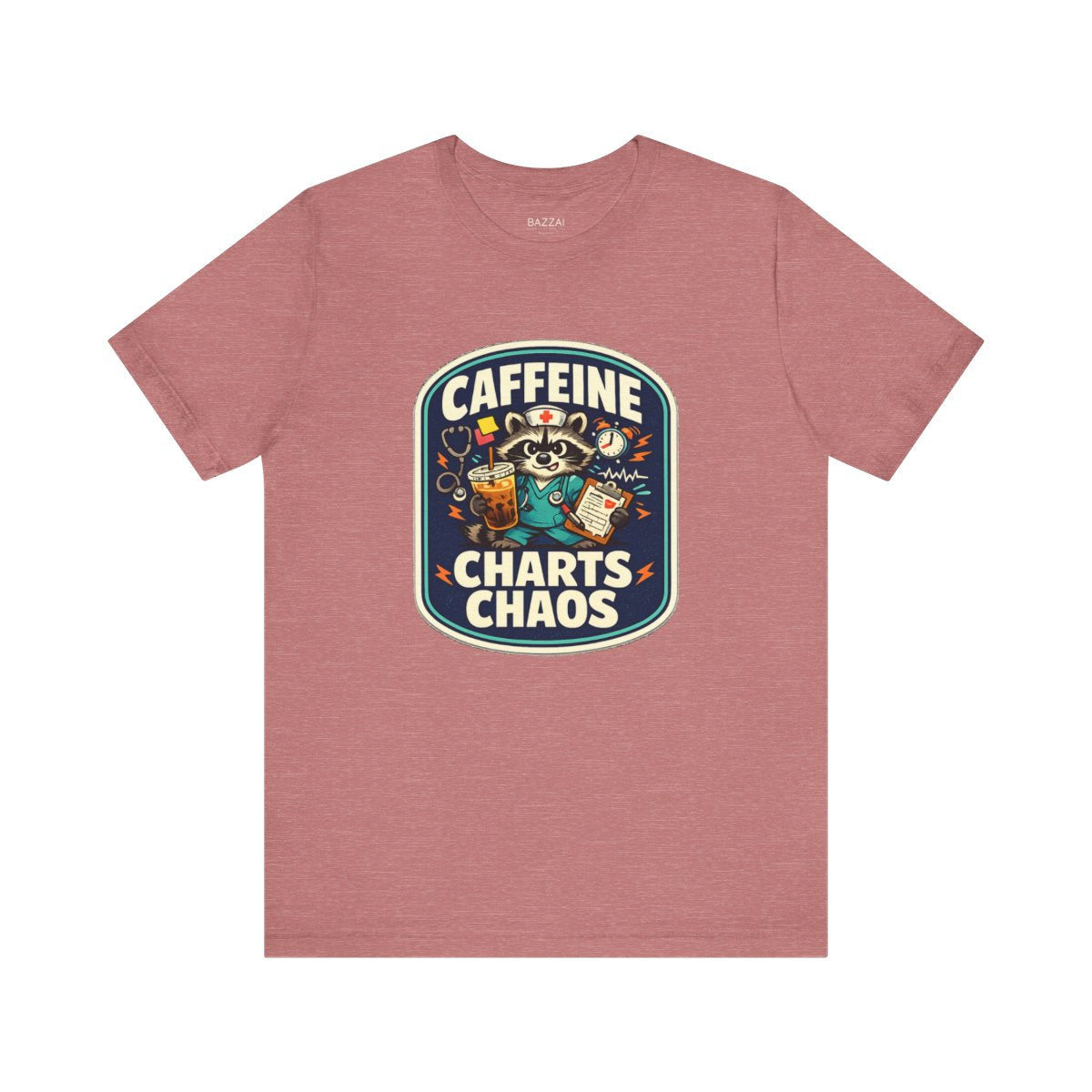 Nurse Gift T-Shirt — Caffeine Charts Chaos — t-shirt design by Hank
