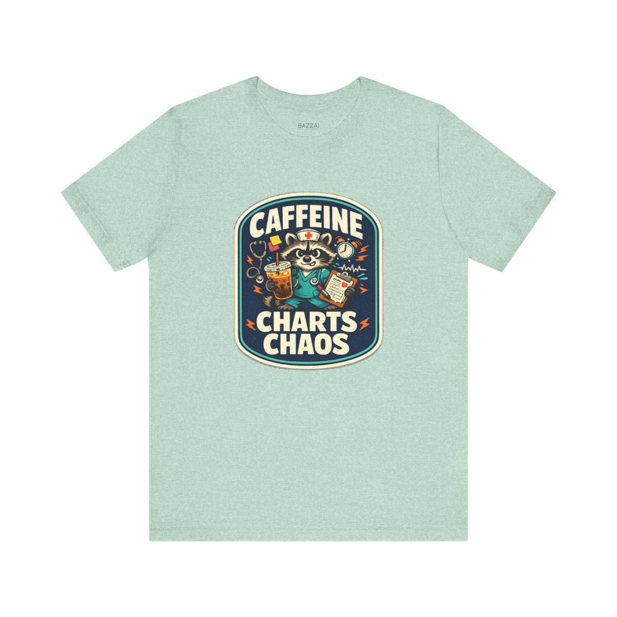 Nurse Gift T-Shirt — Caffeine Charts Chaos — t-shirt design by Hank