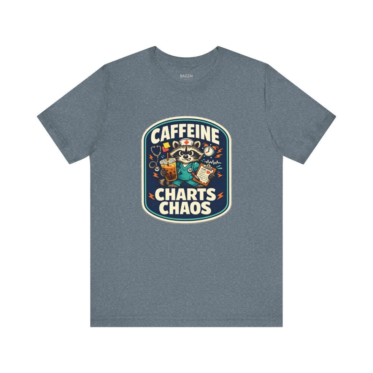 Nurse Gift T-Shirt — Caffeine Charts Chaos — t-shirt design by Hank