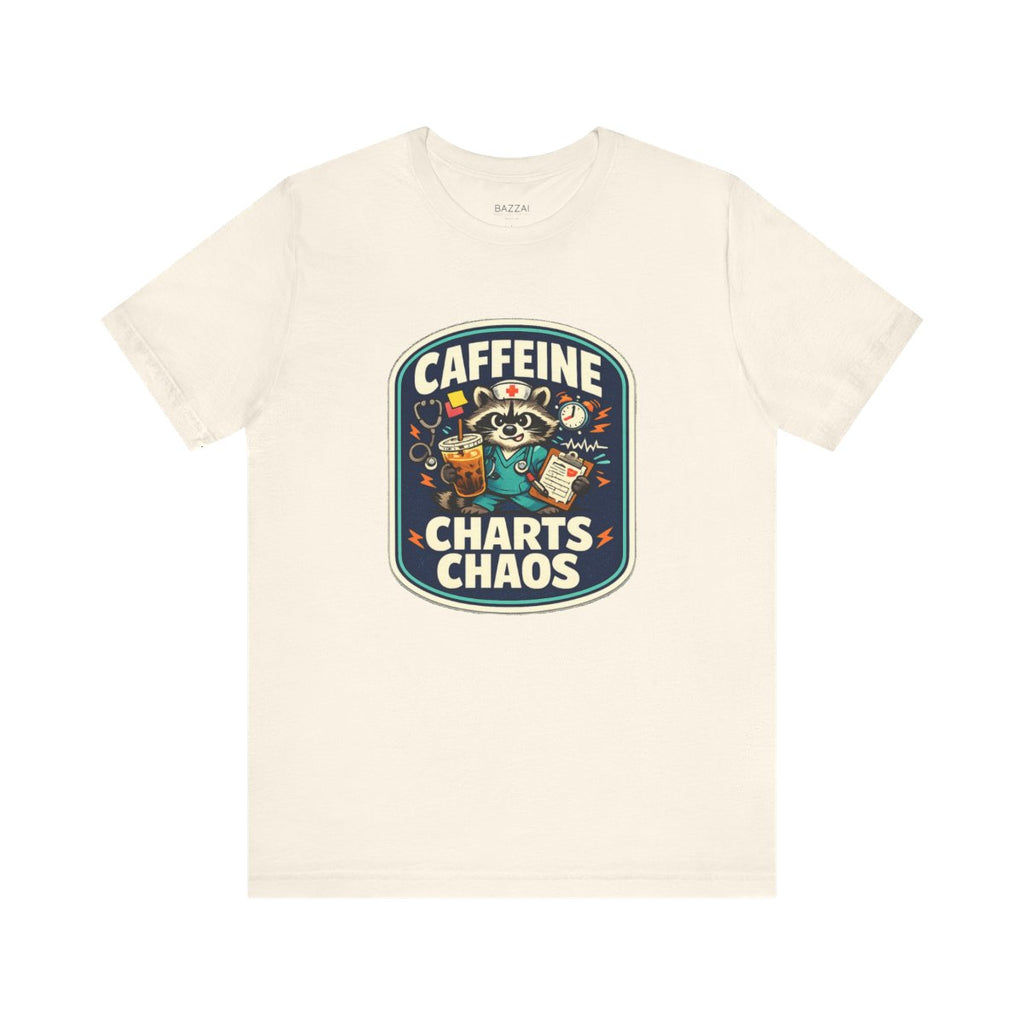 Nurse Gift T-Shirt — Caffeine Charts Chaos — t-shirt design by Hank