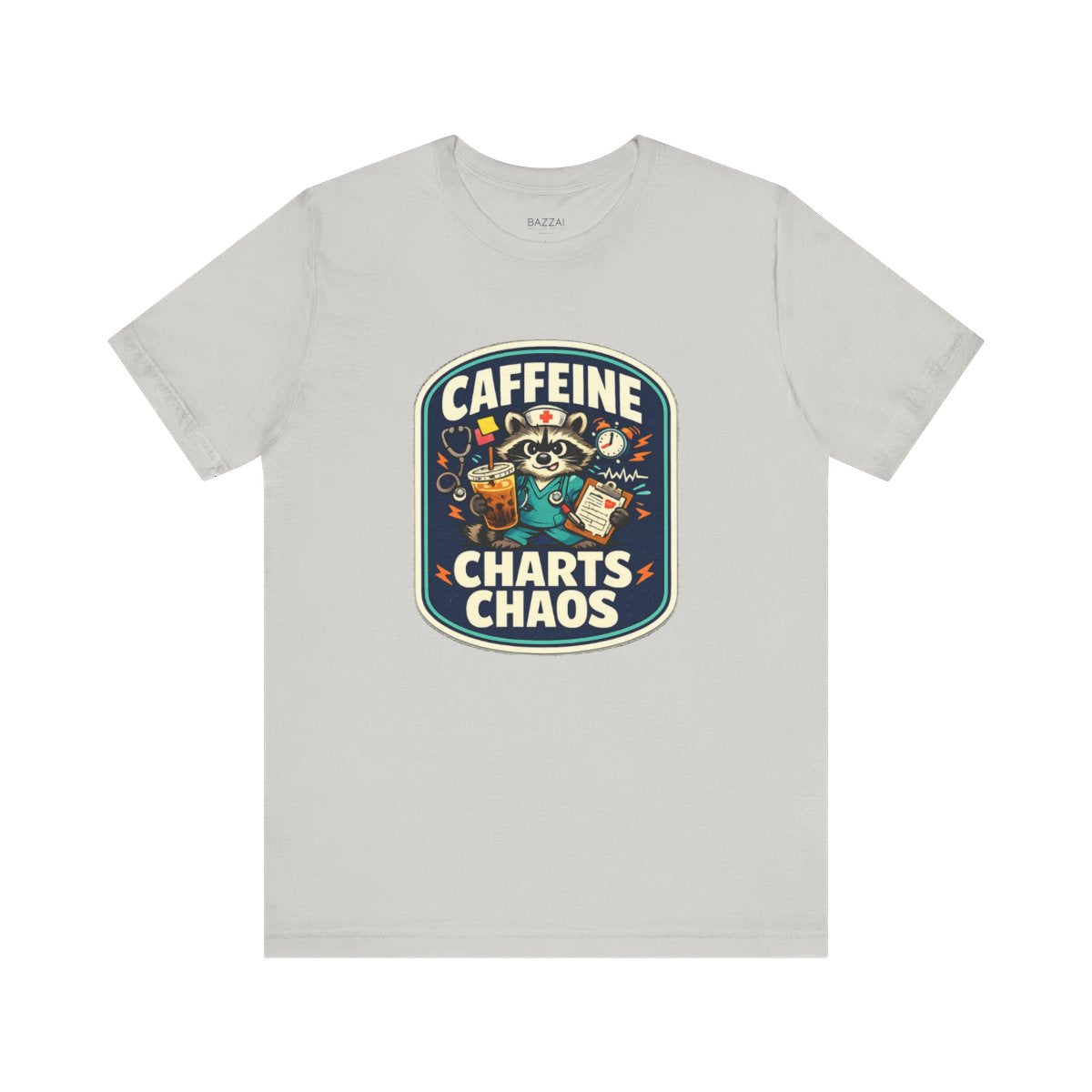 Nurse Gift T-Shirt — Caffeine Charts Chaos — t-shirt design by Hank
