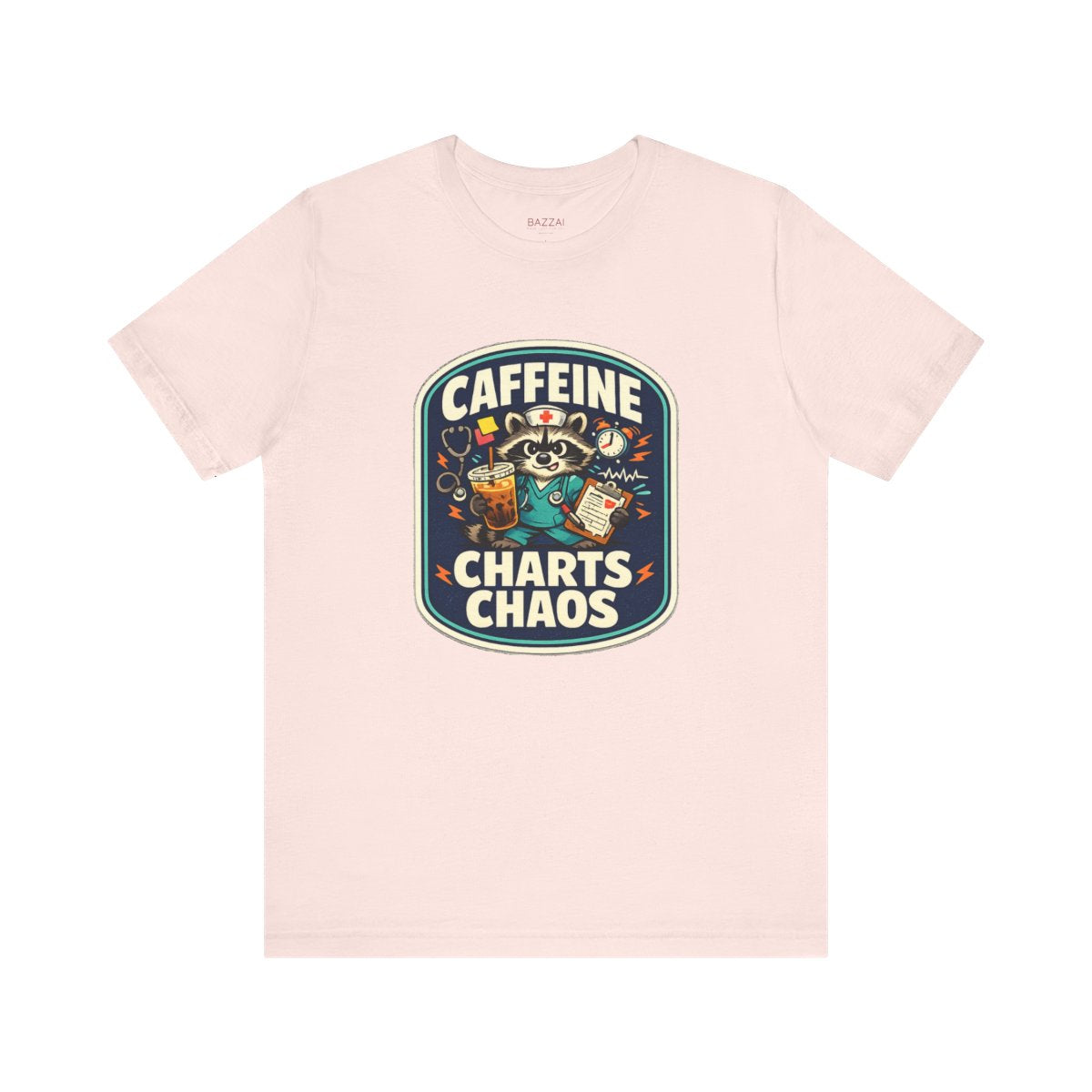 Nurse Gift T-Shirt — Caffeine Charts Chaos — t-shirt design by Hank
