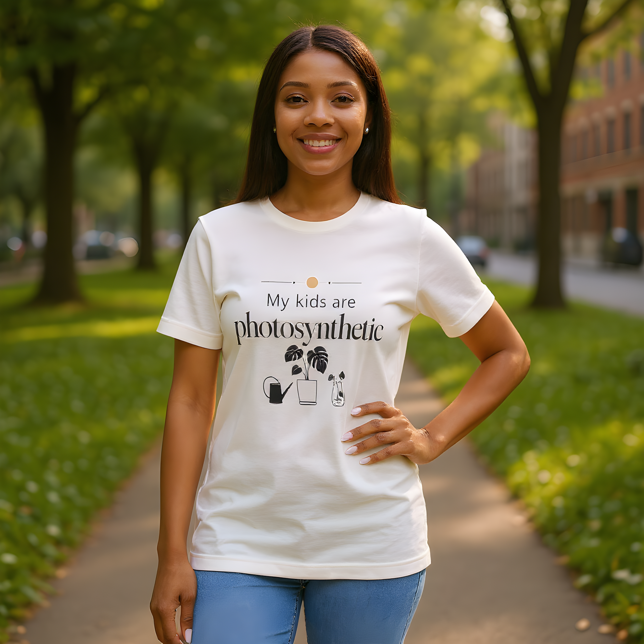 Plant Parent T-Shirt — My Kids Are Photosynthetic — plant mom t-shirt design