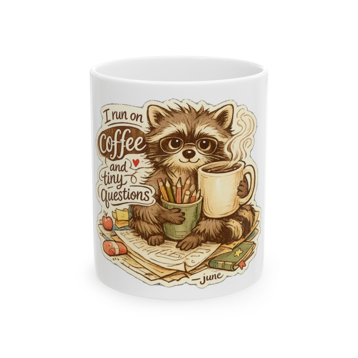 I Run On Coffee And Tiny Questions Tee Mug