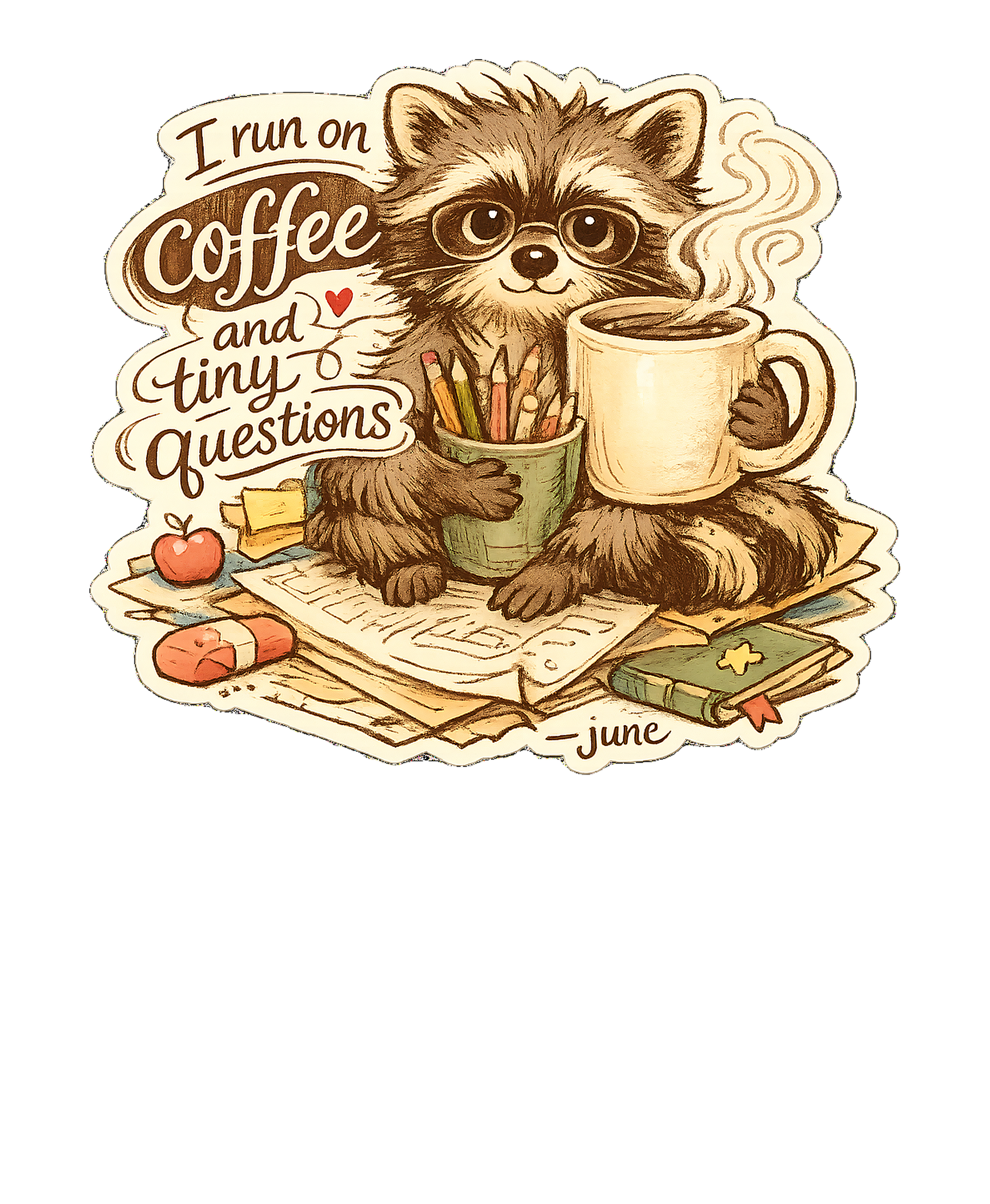 I Run On Coffee And Tiny Questions Sticker