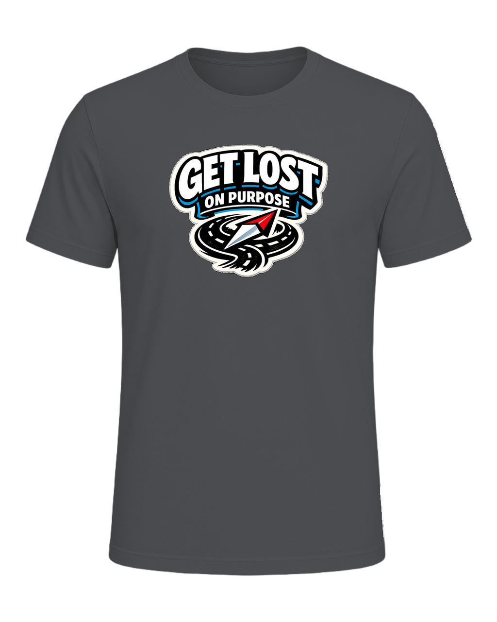 Get Lost On Purpose Tee — Asphalt