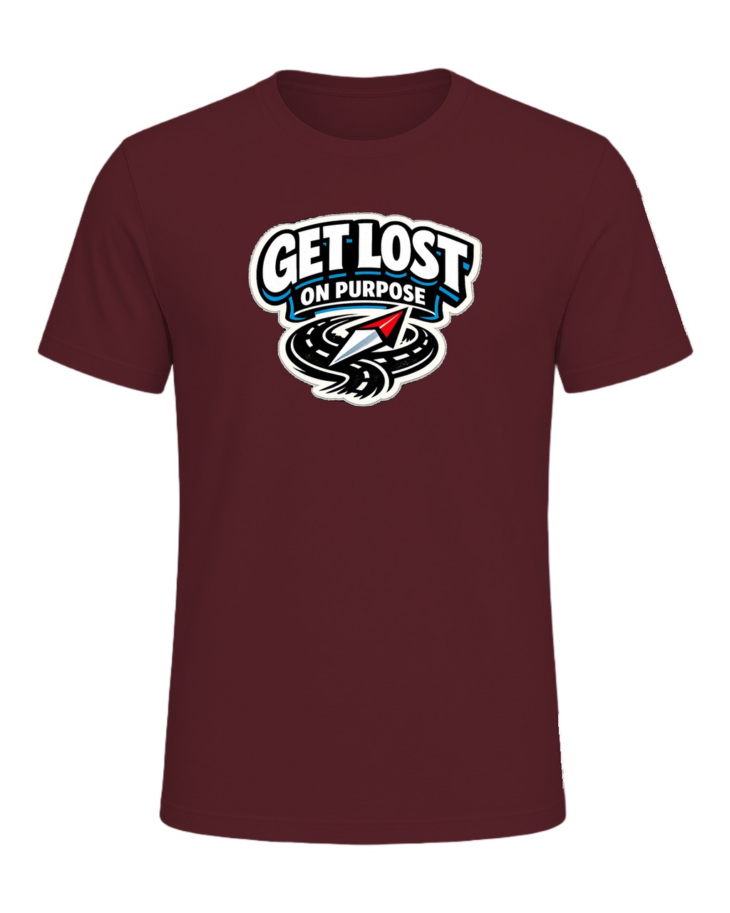 Get Lost On Purpose Tee — Maroon