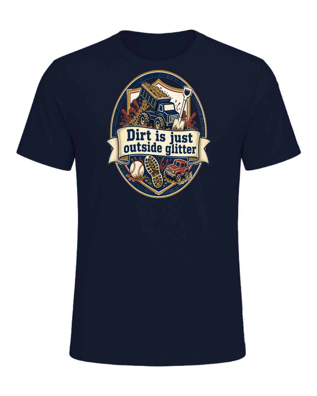 Dirt is just outside glitter — Navy