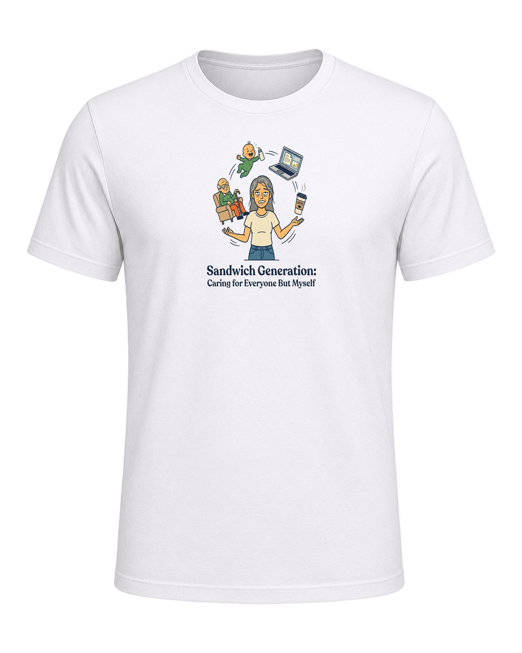 Sandwich Generation Humor — White