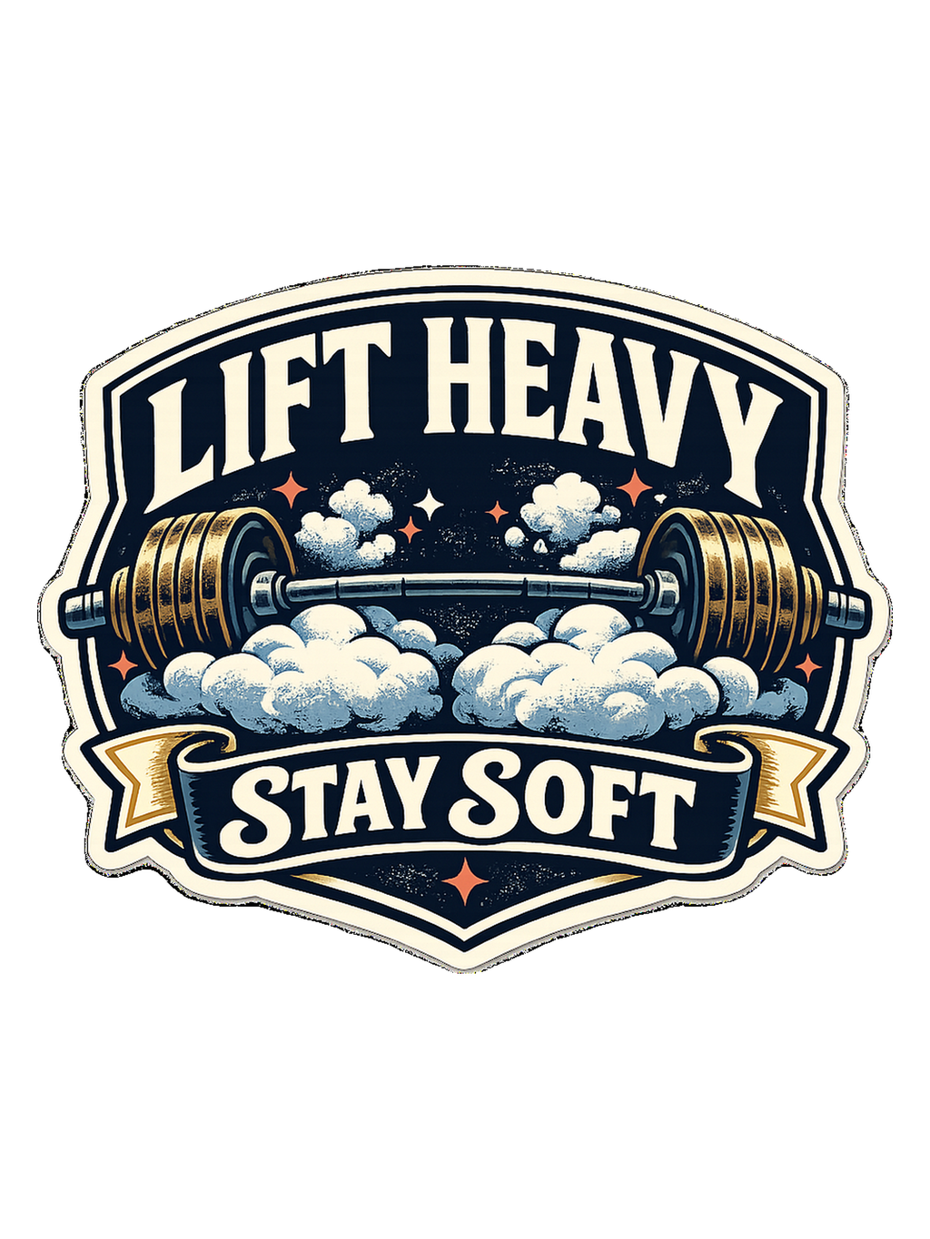 A funny vintage gym badge tee for lifters who train heavy and keep a soft heart.