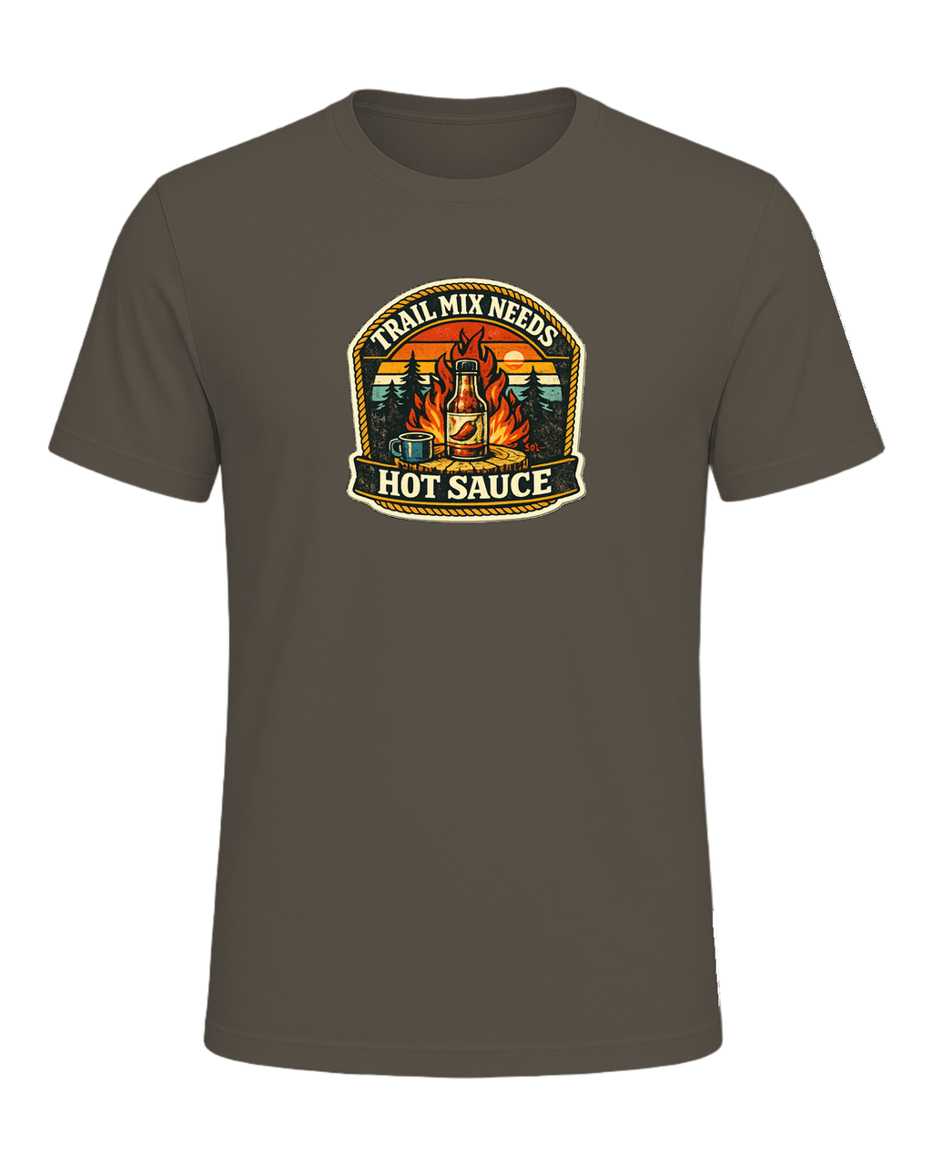 Trail Mix Needs Hot Sauce Tee — Army