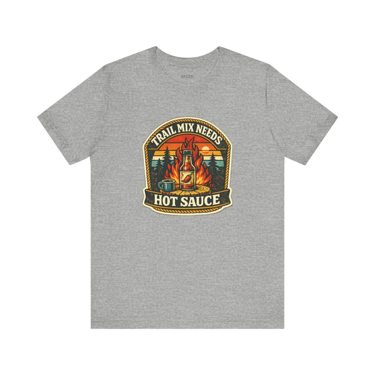 Camping Hot Sauce T-Shirt — Trail Mix Needs Hot Sauce — t-shirt design by Sol