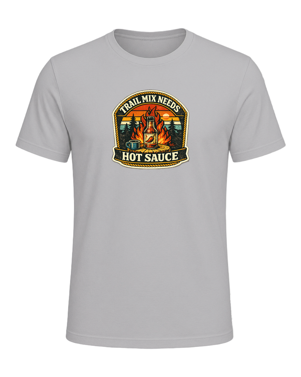 Trail Mix Needs Hot Sauce Tee — Athletic Heather