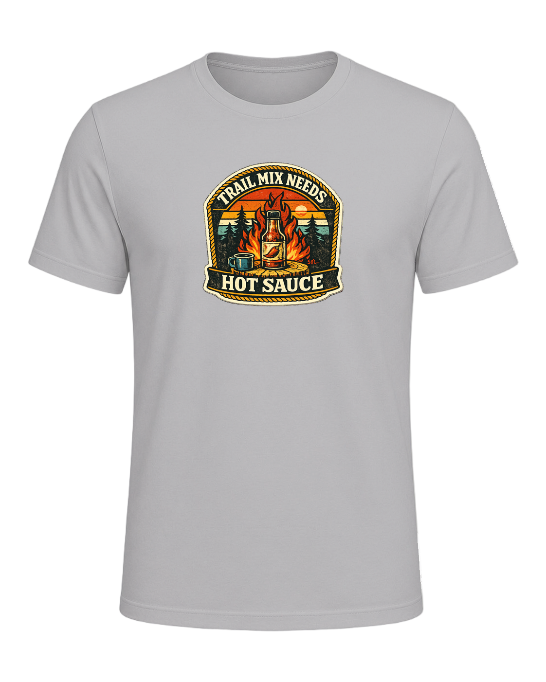 Trail Mix Needs Hot Sauce Tee — Athletic Heather