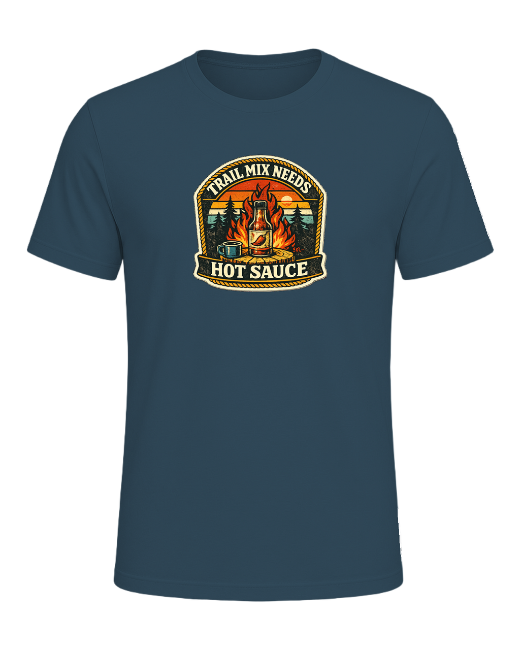 Trail Mix Needs Hot Sauce Tee — Deep Teal