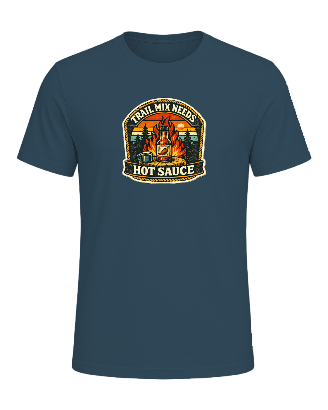 Trail Mix Needs Hot Sauce Tee — Deep Teal