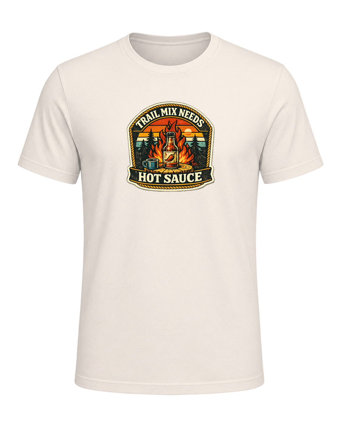 Trail Mix Needs Hot Sauce Tee — Natural